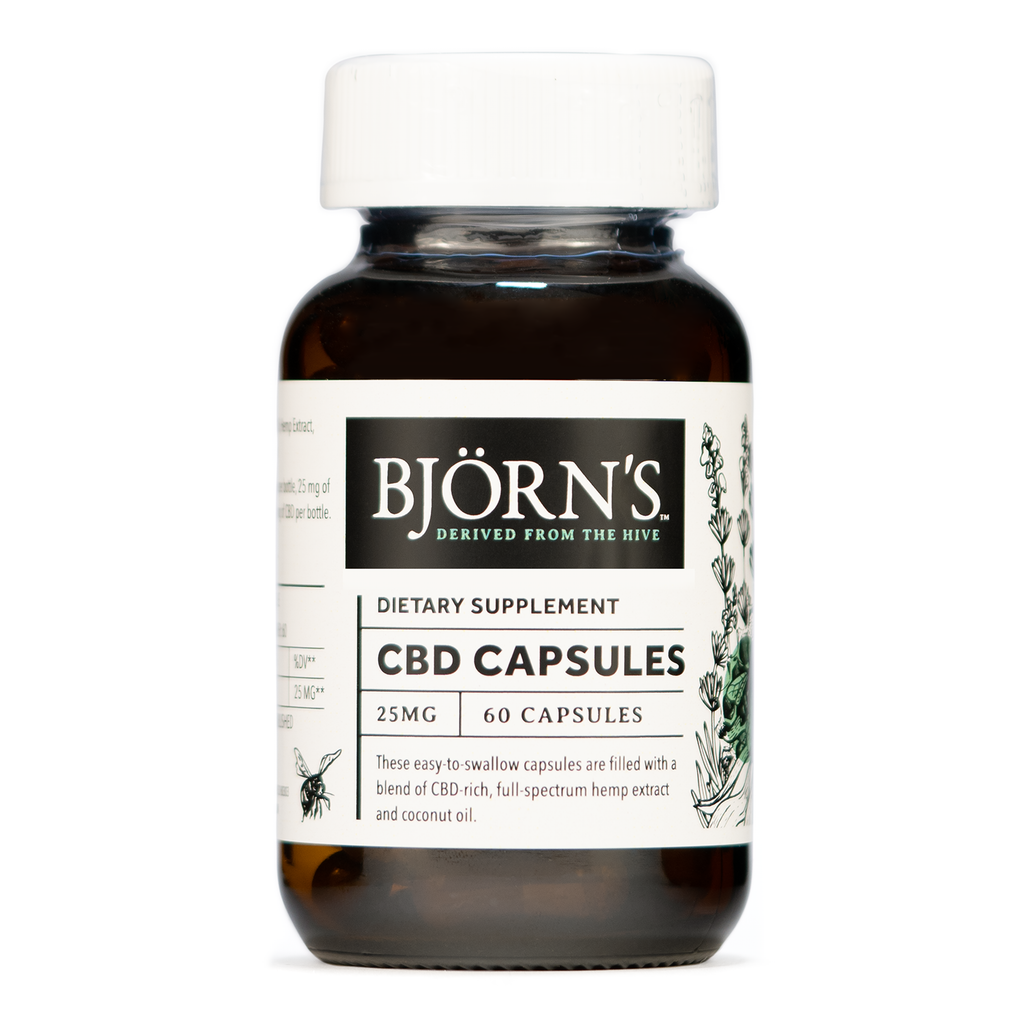 Honeybee Hemp CBD 60 Count Capsules - 25 mg
